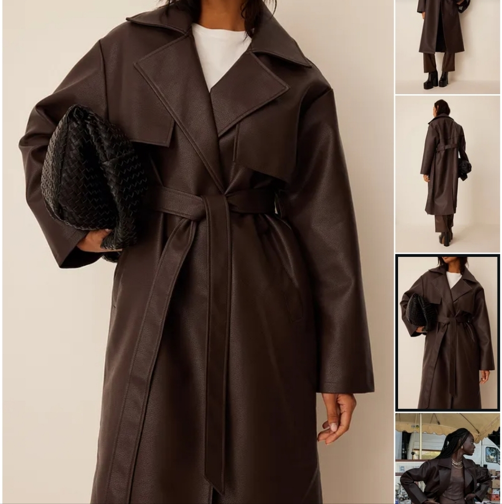 Faux Leather Trenchcoat